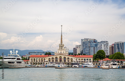 Russia city sea port of Sochi Grand Maria 05 June 2019goda Cruise yachts in the port