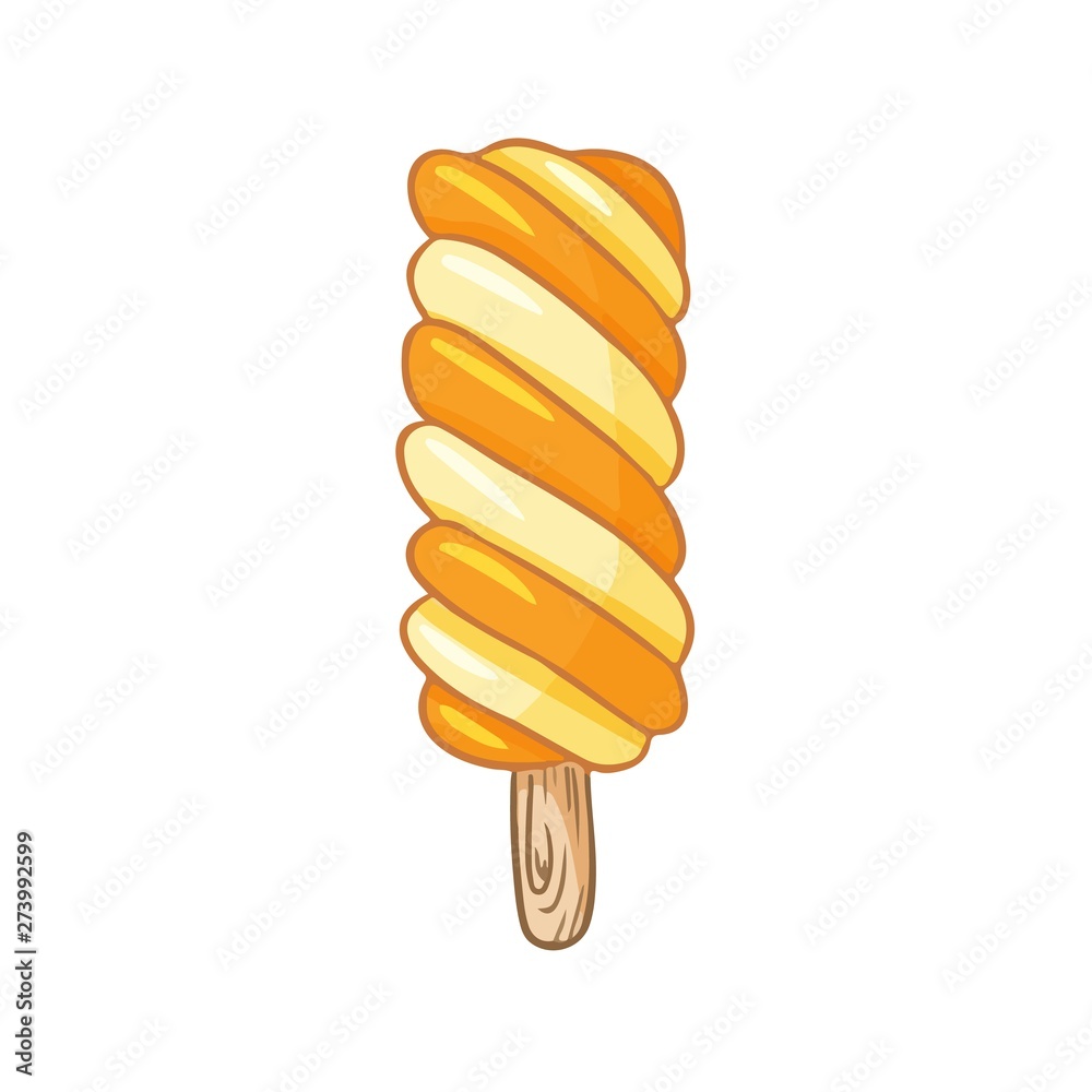 Twisted popsicle hand drawn lineart icon. Cute doodle ice cream Twisted popsicle hand drawn lineart icon. Cute doodle ice cream