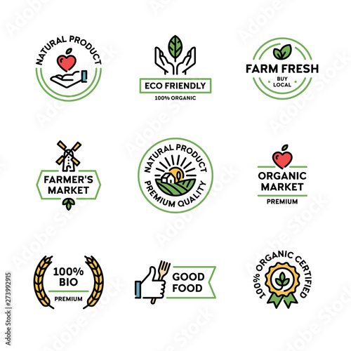 Vector Organic Natural Product Label Set