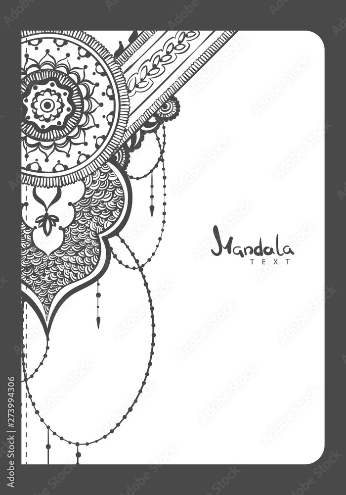 Obraz premium notebook mehndi pattern