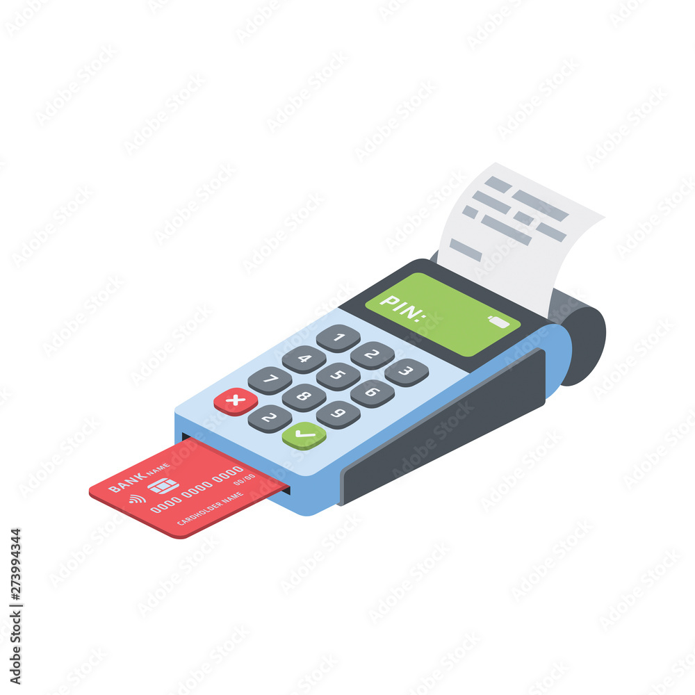 Card reader icon isometric, 3d vector, creative minimalism illustration idea Card reader icon isometric, 3d vector, creative minimalism illustration idea