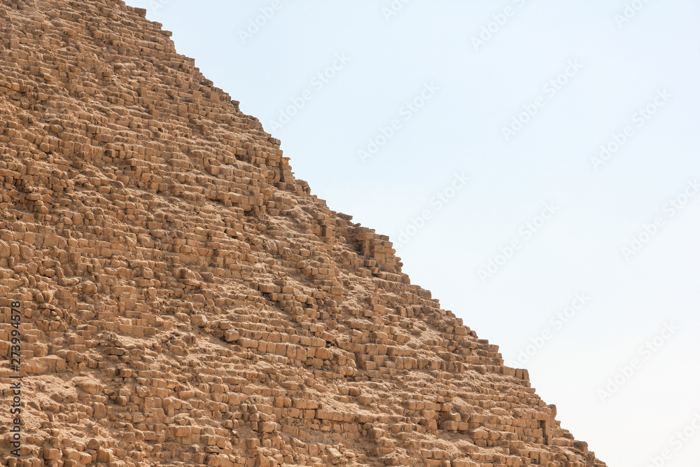 Masonry of large stones the great pyramid Pharaoh Khafre, diagonal dynamic background