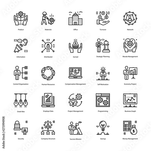 Strategy And Management Icons Set