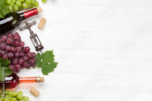 Various wine and grape