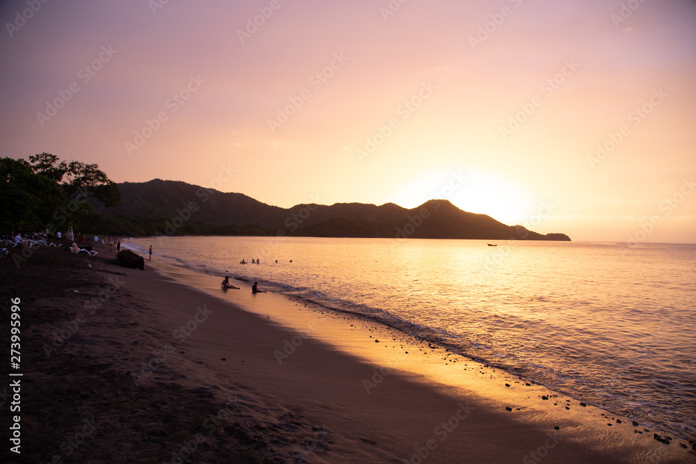 sunset at guanacaste beach in costa rica