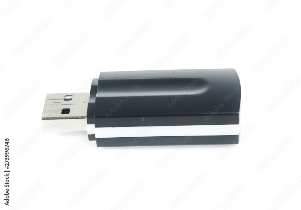 Black USB memory stick isolated on white background Black USB memory stick isolated on white background