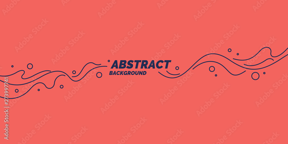 Poster with dynamic waves. Illustration minimal flat style Poster with dynamic waves. Illustration minimal flat style