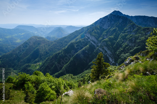 Mountain view towards Crna prst in Slovenian alps