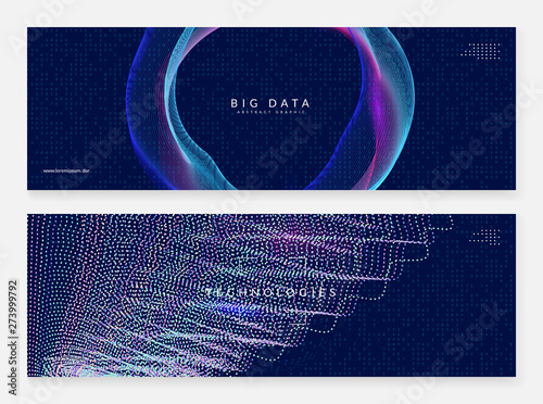 Big data background. Digital technology abstract concept. Artificial intelligence and deep learning. Tech visual for screen template. Geometric big data background.