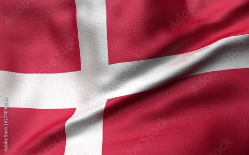 3D Illustration of Denmark Flag