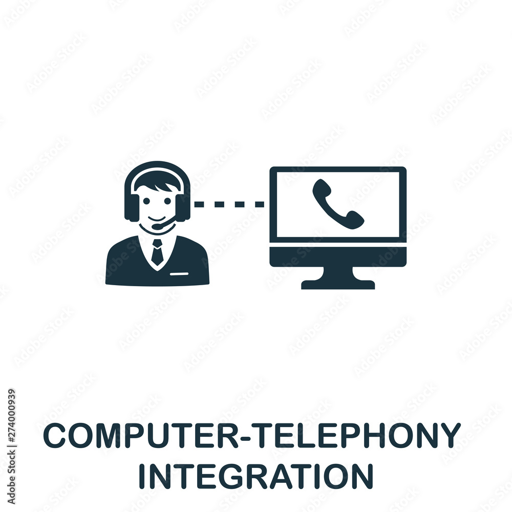 Computer-Telephony Integration vector icon symbol. Creative sign from icons  collection. Filled flat Computer-Telephony Integration icon for computer  and mobile Stock Vector | Adobe Stock