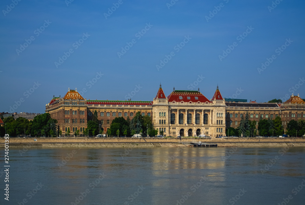 10.06.2019. Hungary, Budapest. Beautiful view since morning of the Danube river and the right coast of the city of Buda.