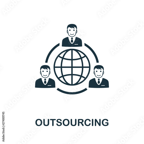 Outsourcing vector icon symbol. Creative sign from icons collection. Filled flat Outsourcing icon for computer and mobile