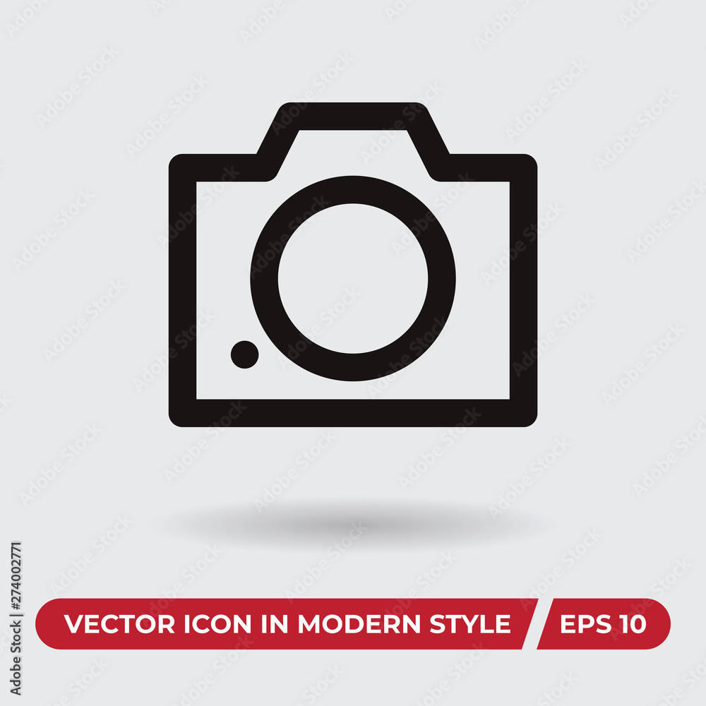 Camera vector icon in modern style for web site and mobile app