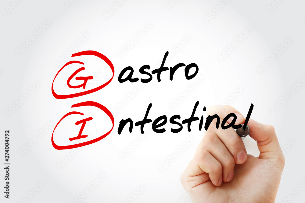 Fototapeta premium GI - Gastrointestinal acronym with marker, concept background