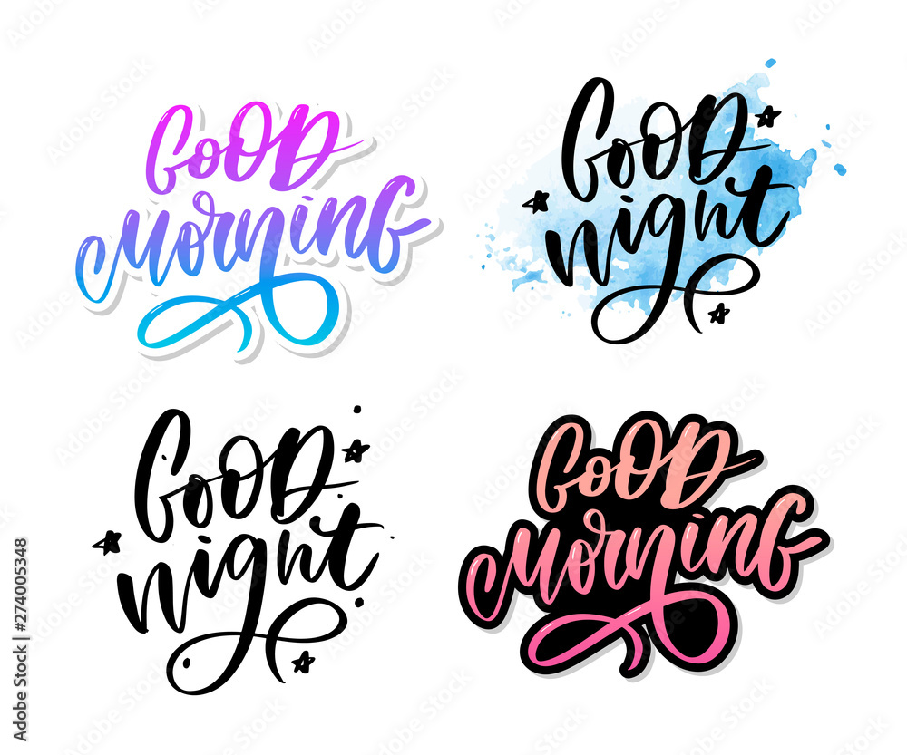 Good Night. Hand drawn typography poster. T shirt hand lettered calligraphic design. Inspirational vector typography slogan Good Night. Hand drawn typography poster. T shirt hand lettered calligraphic design. Inspirational vector typography slogan