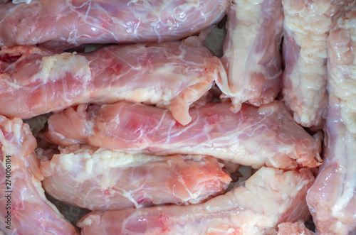 Top view on chicken necks ready for cooking