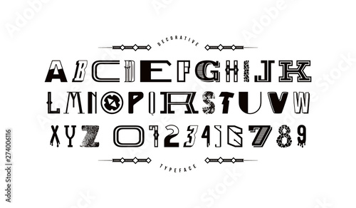 Decorative font of different styles