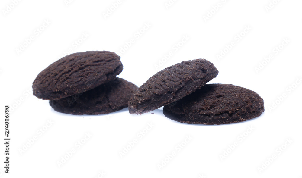 dark chocolate brownie cookies isolated on white dark chocolate brownie cookies isolated on white