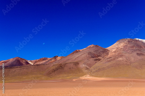 The Salvador Dali desert also known as Dali Valley  in the Eduardo Avaroa Park in Bolivia  Andes in South America