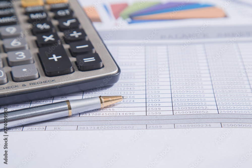 Obraz premium Financial accounting stock market graphs analysis