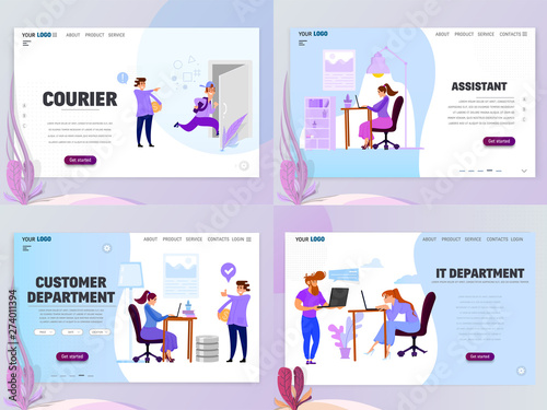 Landing Page Template customer service assistant courier IT department