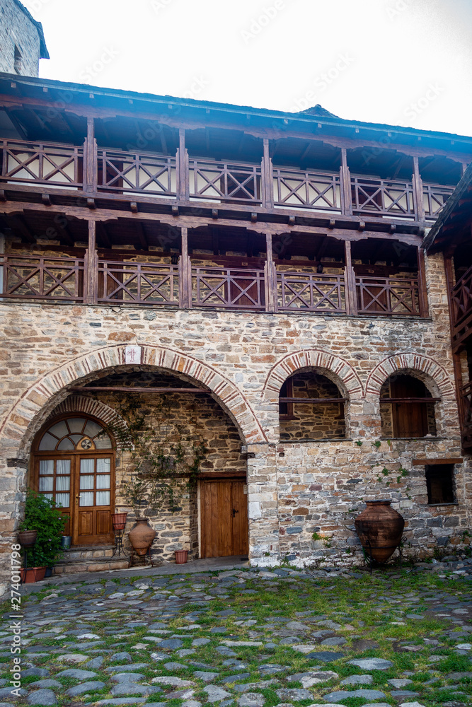 Fototapeta premium Holy Mountain Athos, Greece, april 2019 – different views of monasteries interiors