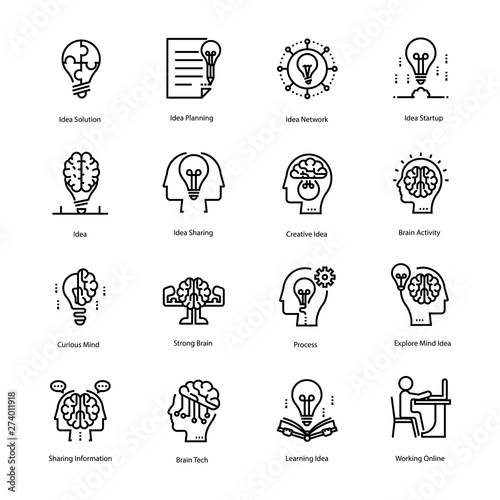 Inspiration and Idea Line Icons