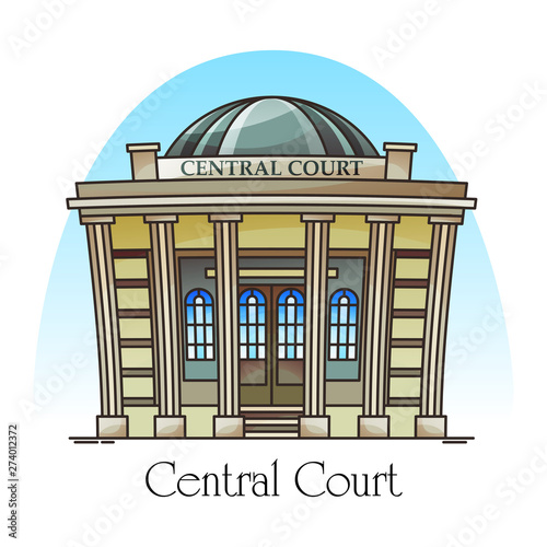 Courthouse front or facade. Central court building