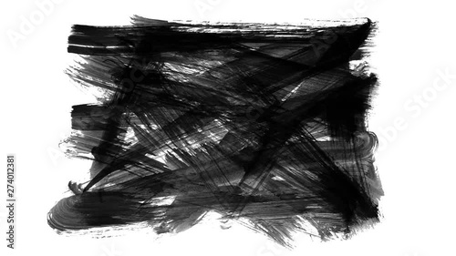 Animation grunge - brush stroke on a white background. Abstract hand - painted element. Grunge brush strokes animation. Underline and border design. Seamless looping background. 4K
