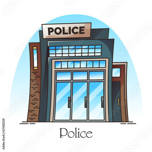 Building facade of police station or department