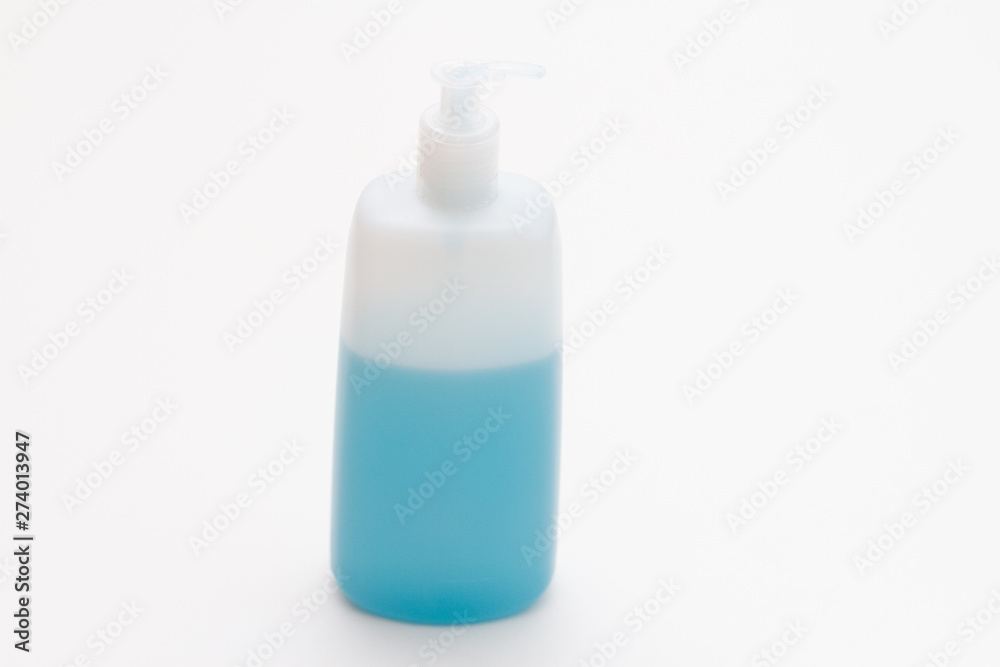 plastic bottle of shampoo on a white background. isolated plastic bottle of shampoo on a white background. isolated