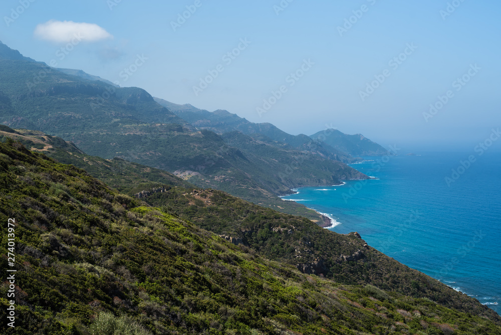 Amazing view of the Mediterranean Sea in Sardinia island