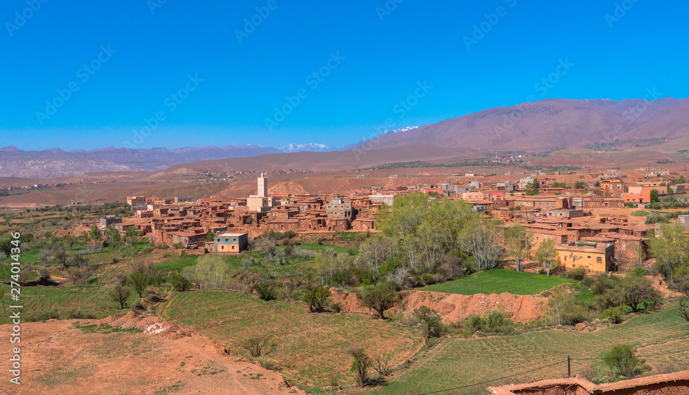 Morocco. View of Telouet from the Kasbah