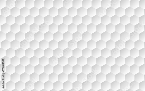 Abstract white background of Embossed surface Hexagon,Honeycomb modern pattern concept, Creative light and shadow style. Geometric mesh minimal clean gradient color for wallpaper.vector illustration