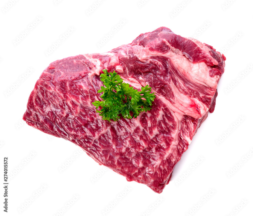 Obraz premium Fresh raw beef isolated on white background.
