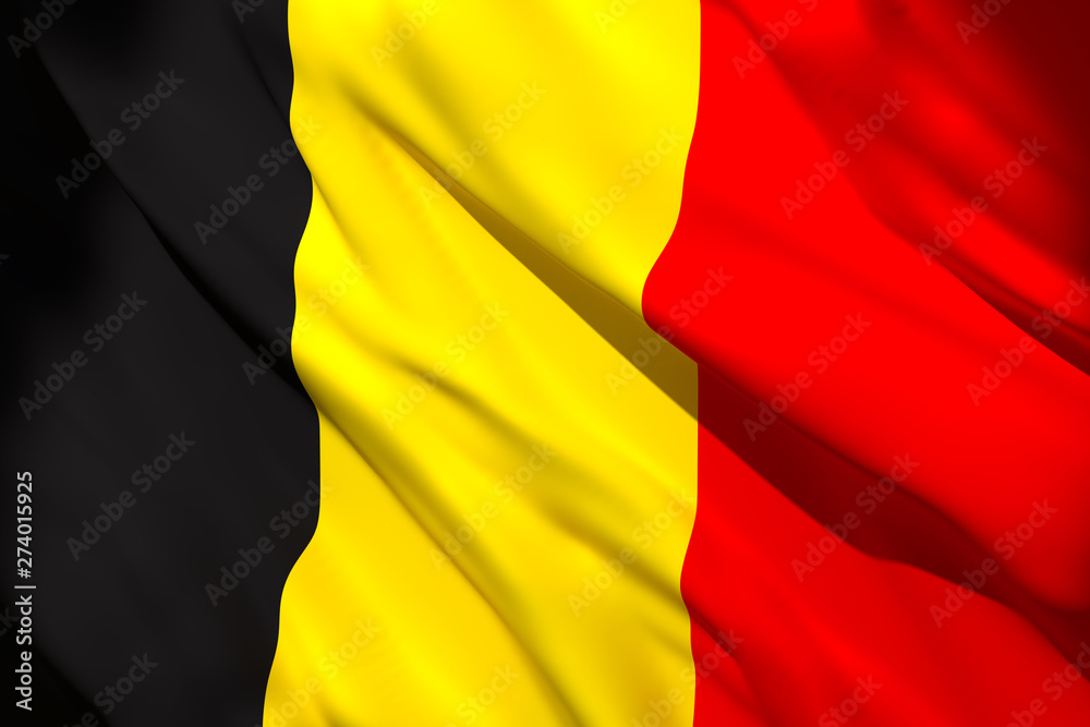 3d rendering of Belgium flag 3d rendering of Belgium flag