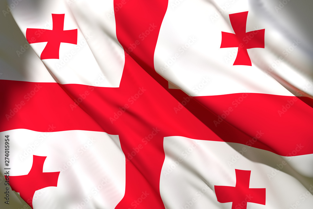 3d rendering of Georgia flag