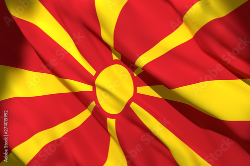 Cuadro en lienzo 3d rendering of Macedonia flag