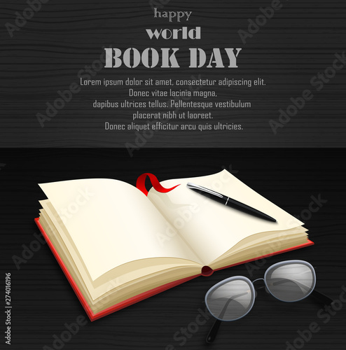 World book day with open book