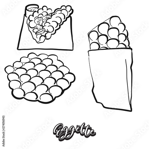 Eggette food sketch on chalkboard