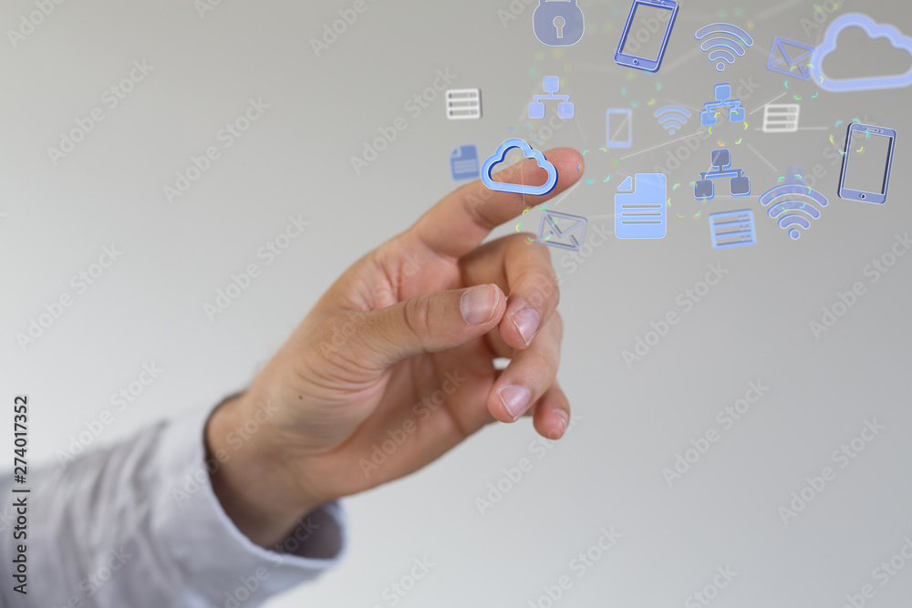 Cloud computing concept - connect to cloud Cloud computing concept - connect to cloud