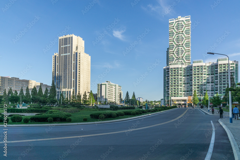 Modern apartment buildings, Pyongyang, Democratic People's Republic of Korea (DPRK), North Korea