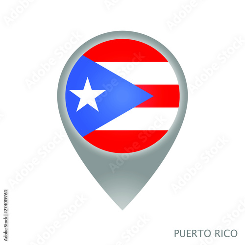 Free Download Map pointer with flag of Puerto Rico. Colorful pointer icon for map. Vector Illustration. - GFXLoad