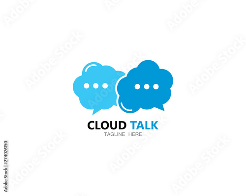Cloud talk logo vector icon illustration design 