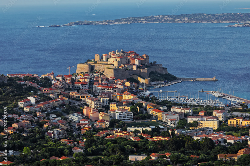 Calvi Citadelle and harbour panorama