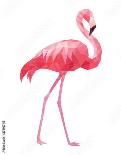 Flamingo geometric style. Vector illustration.