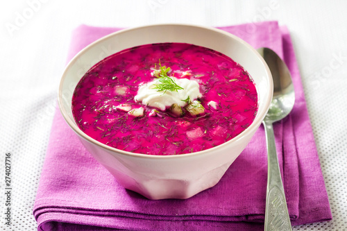 Svekolnik - traditional Russian cold beetroot soup