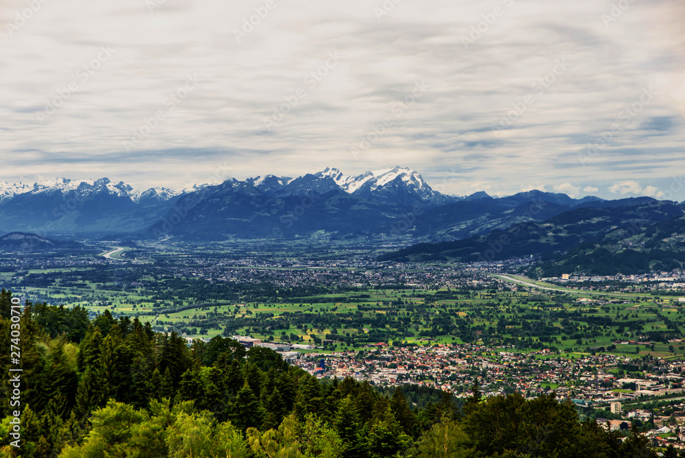 Bregenz and Alps.