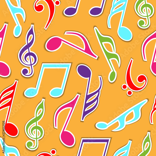 Abstract musical seamless pattern.